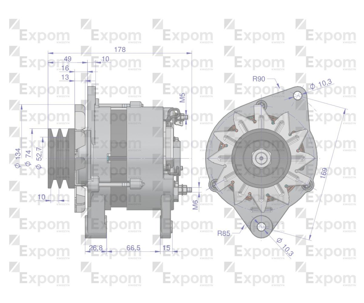 Alternator 2-paski 80642385 C-385 Nowy Typ EXPOM KWIDZYN eu
