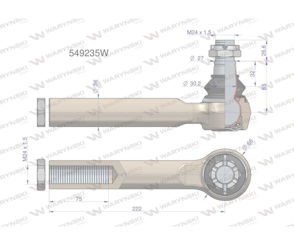Przegub układu kierowniczego Manitou 549235 Waryński