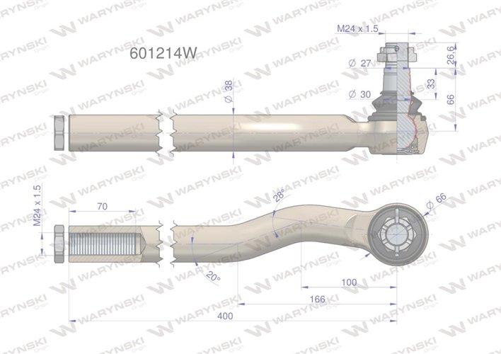 Przegub układu kierowniczego Manitou 601214 Waryński