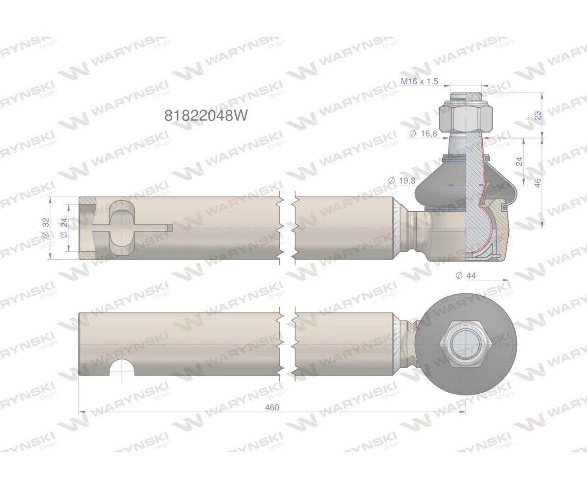 Przegub kierowniczy 15/16" 81822048 WARYŃSKI