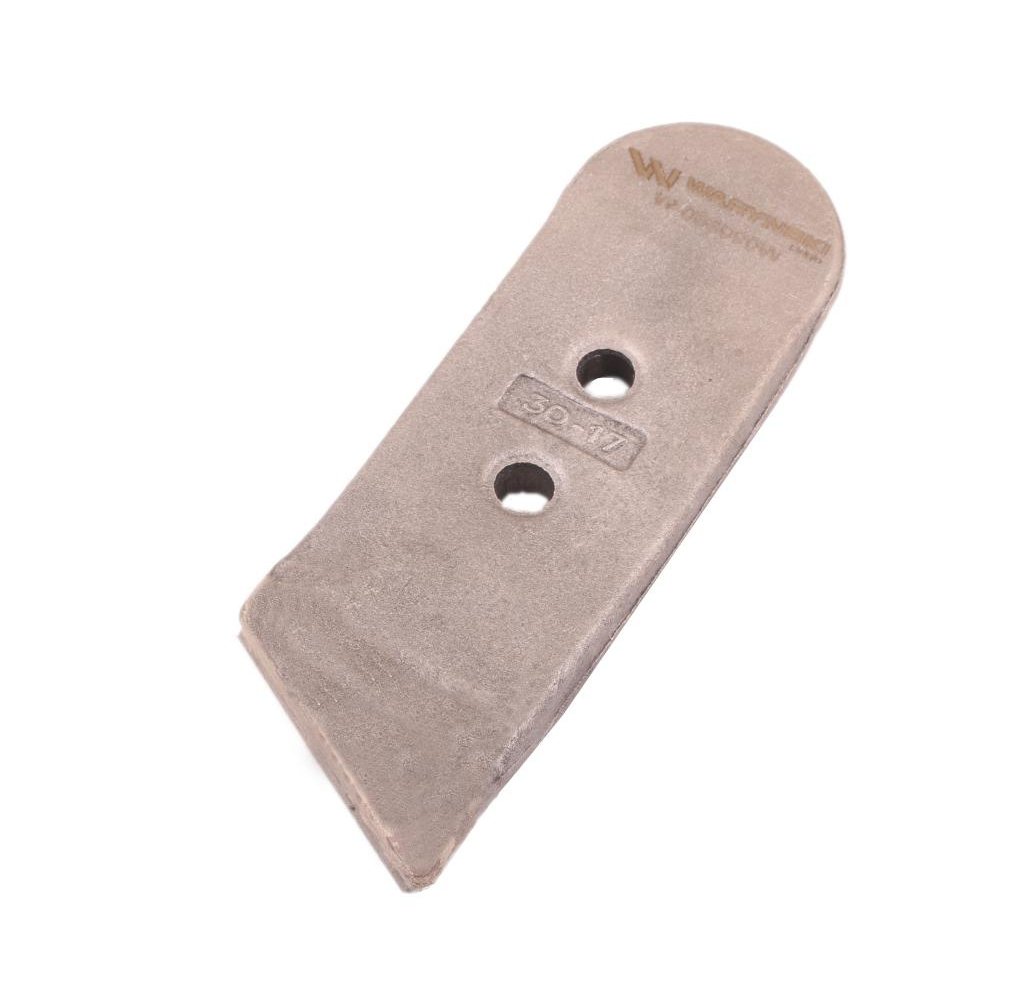 Dłuto. nakładka lemiesza lewa zastosowanie Kverneland z węglikiem wolframu WARYŃSKI MAXX