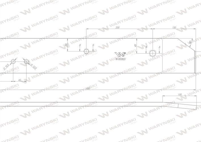 Płoza długa prawa zastosowanie Kverneland stal borowa WARYŃSKI