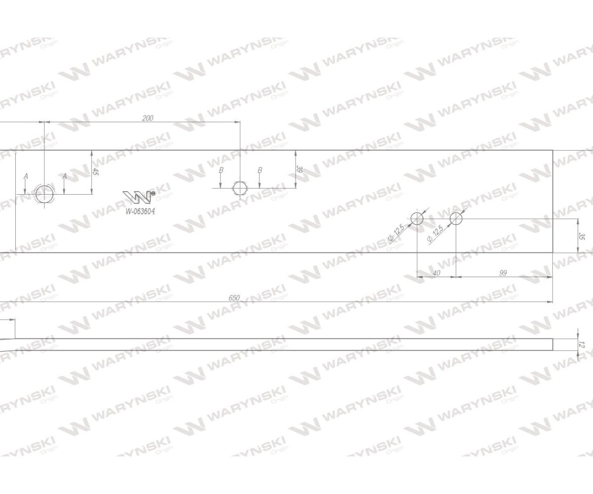 Płoza długa lewa zastosowanie Kverneland stal borowa WARYŃSKI