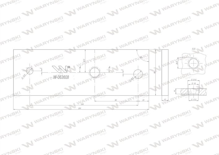 Płyta pośrednia prawa zastosowanie Kverneland stal borowa WARYŃSKI