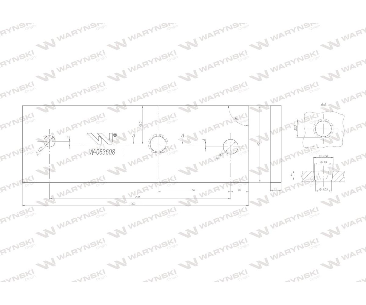Płyta pośrednia prawa zastosowanie Kverneland stal borowa WARYŃSKI