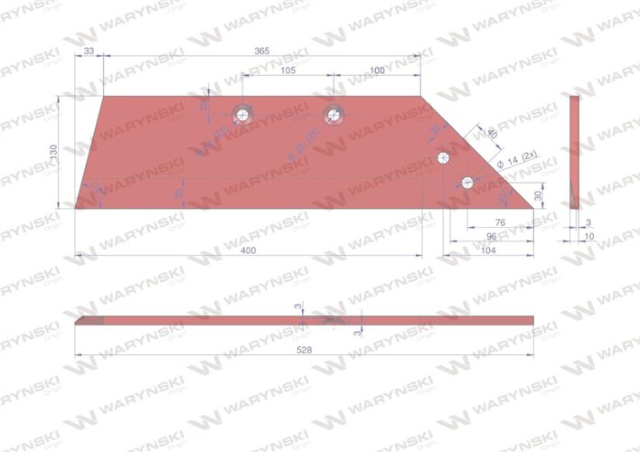 Lemiesz Prawy zastosowanie Sukov Junior L Roto Pług stal borowa WARYŃSKI
