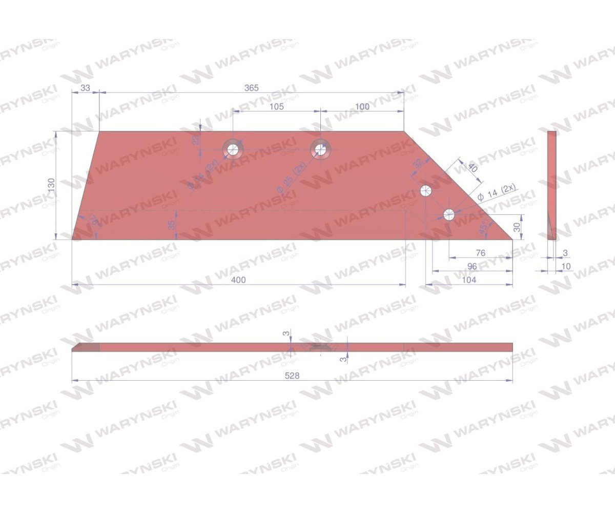 Lemiesz Prawy zastosowanie Sukov Junior L Roto Pług stal borowa WARYŃSKI