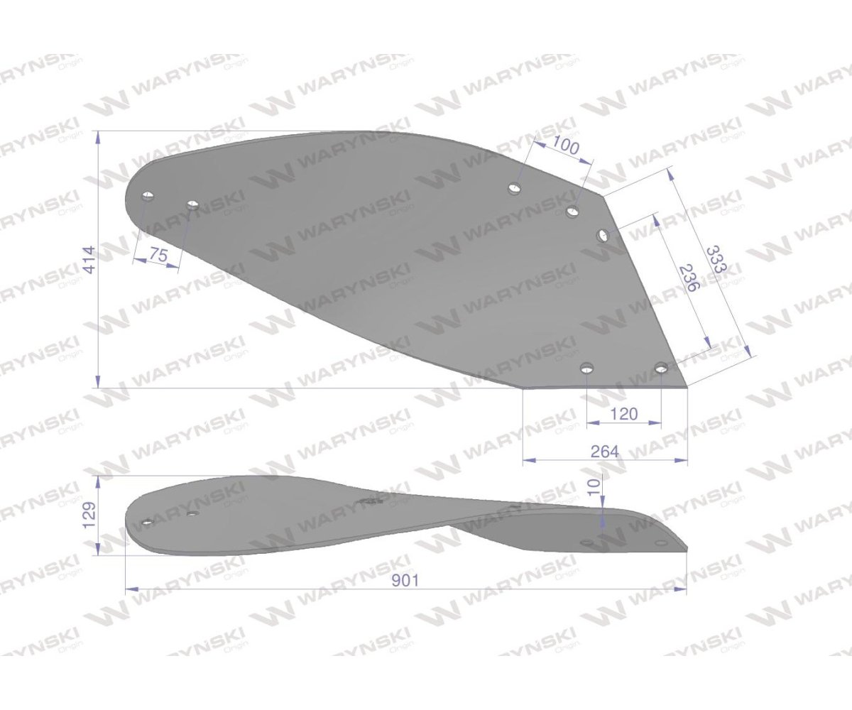 Skrzydło odkładni prawe zastosowanie AR5H Gregoire-Besson 173436 stal borowa WARYŃSKI