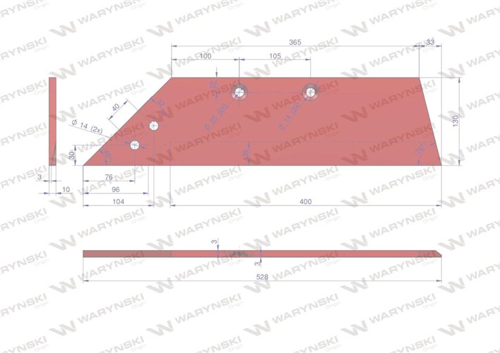 Lemiesz Lewy zastosowanie Sukov Junior L Roto Pług stal borowa WARYŃSKI
