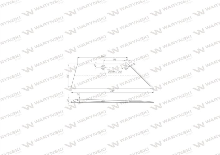 Lemiesz prawy 18" zastosowanie SB 45 RE Lemken Pług stal borowa WARYŃSKI