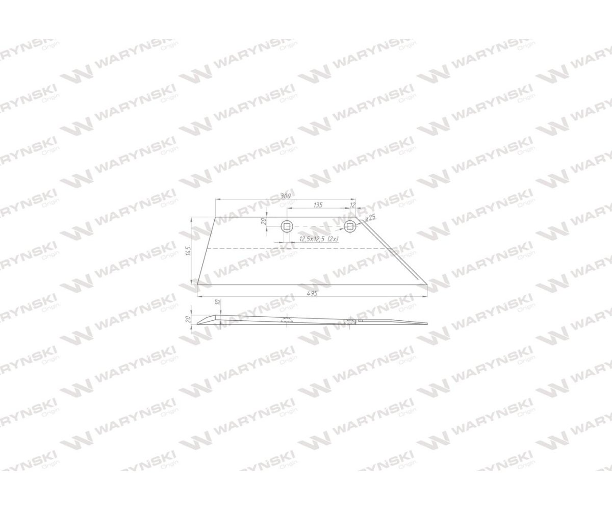 Lemiesz prawy 18" zastosowanie SB 45 RE Lemken Pług stal borowa WARYŃSKI