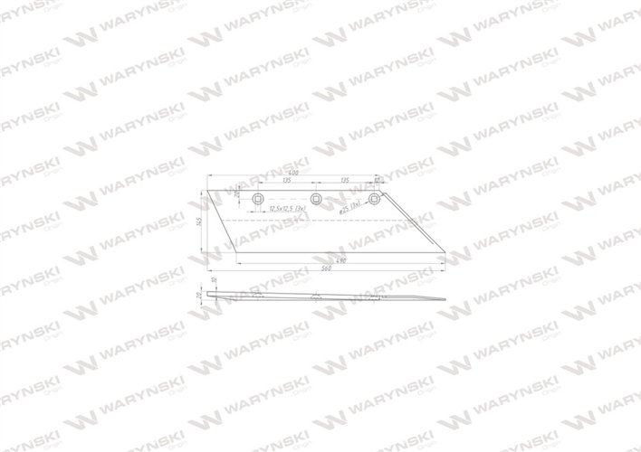 Lemiesz prawy 20" zastosowanie SB 56 RE Lemken Pług stal borowa WARYŃSKI