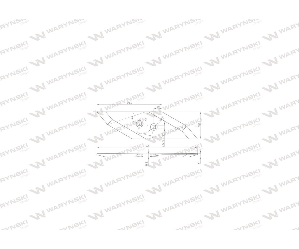 Dłuto nakładka lemiesza lewa zastosowanie Lemken Pług stal borowa WARYŃSKI