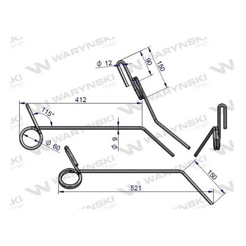 Palec zagarniający brony długi zastosowanie Gaspardo 18903650 Waryński