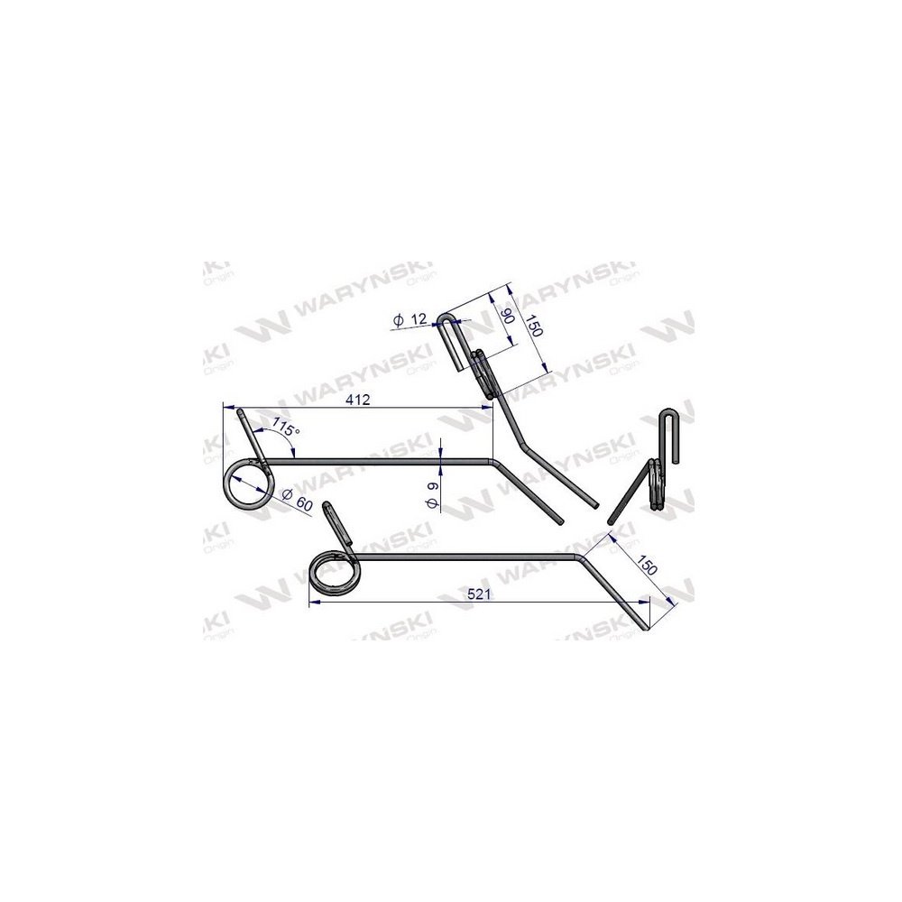 Palec zagarniający brony długi zastosowanie Gaspardo 18903650 Waryński