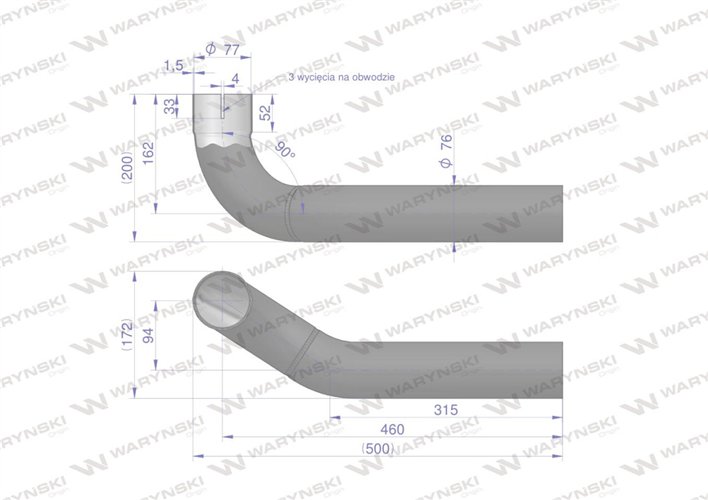 Kolano rura łączeniowa tłumika AL155688. AL164277 John Deere WARYŃSKI