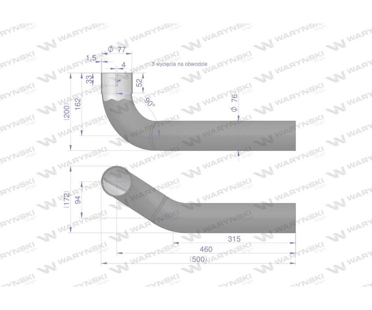 Kolano rura łączeniowa tłumika AL155688. AL164277 John Deere WARYŃSKI