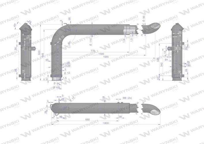 Tłumik rura John Deere WARYŃSKI