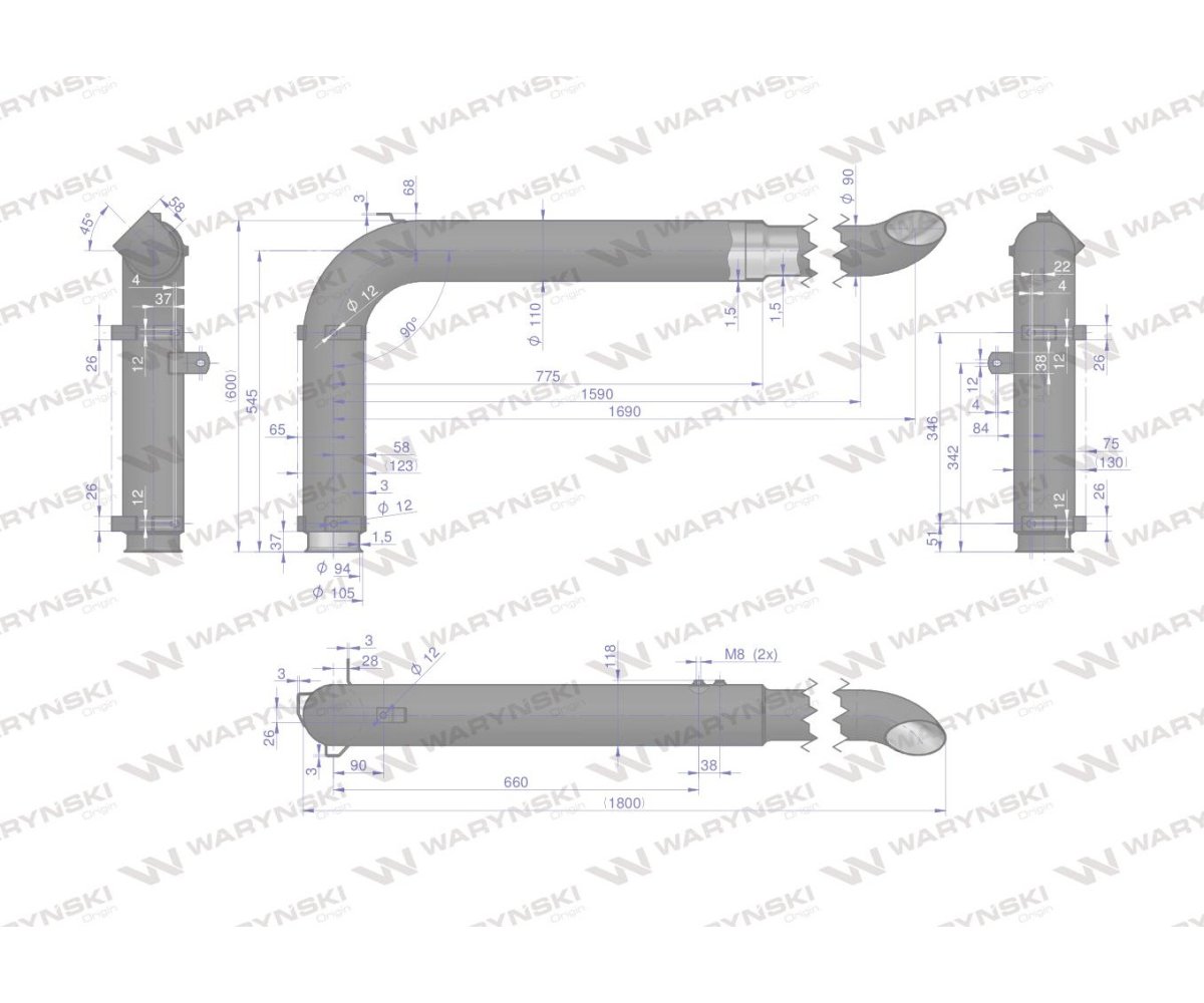 Tłumik rura John Deere WARYŃSKI