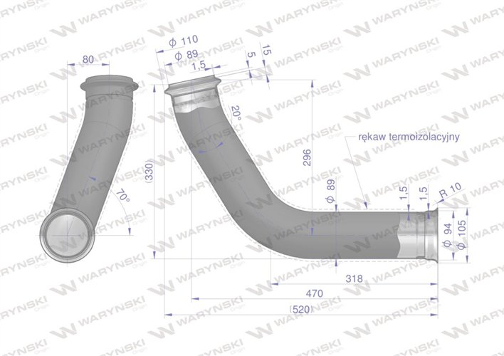 Kolano tłumika z termoizolacją RE175775 WARYŃSKI
