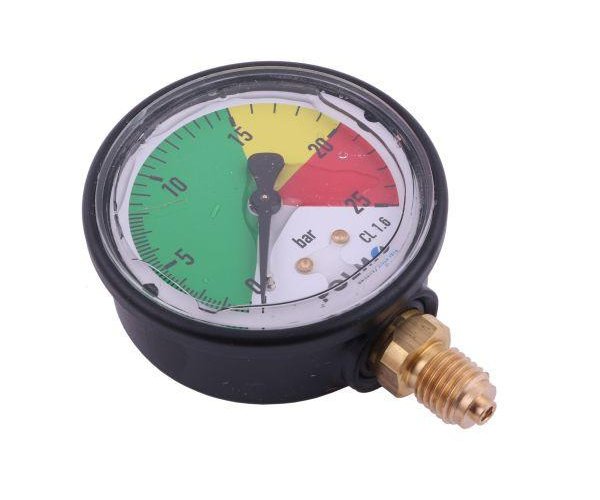 Manometr glicerynowy M63 0-25 bar. gwint M12x1.5 dolne przyłącze. obudowa plastikowa. Opryskiwacz POLMO