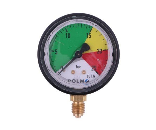 Manometr glicerynowy M63 0-25 bar. gwint M12x1.5 dolne przyłącze. obudowa plastikowa. Opryskiwacz POLMO