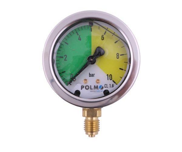 Manometr glicerynowy M63 0-10 bar gwint M12x1.5 obudowa kwasoodporna. Opryskiwacz POLMO