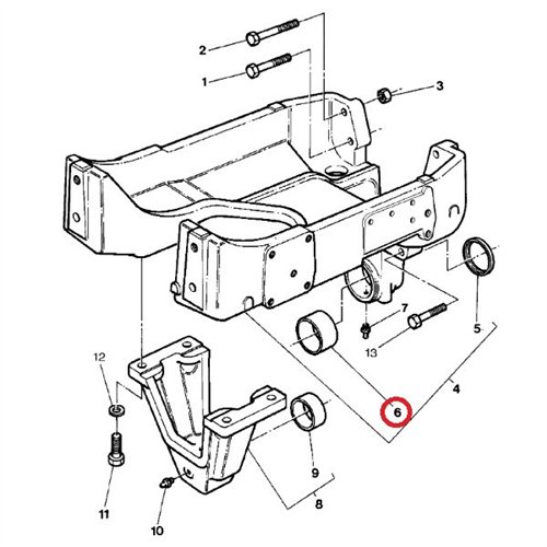 Tulejka wieszaka osi przedniej tylna Massey Ferguson 3713930M1