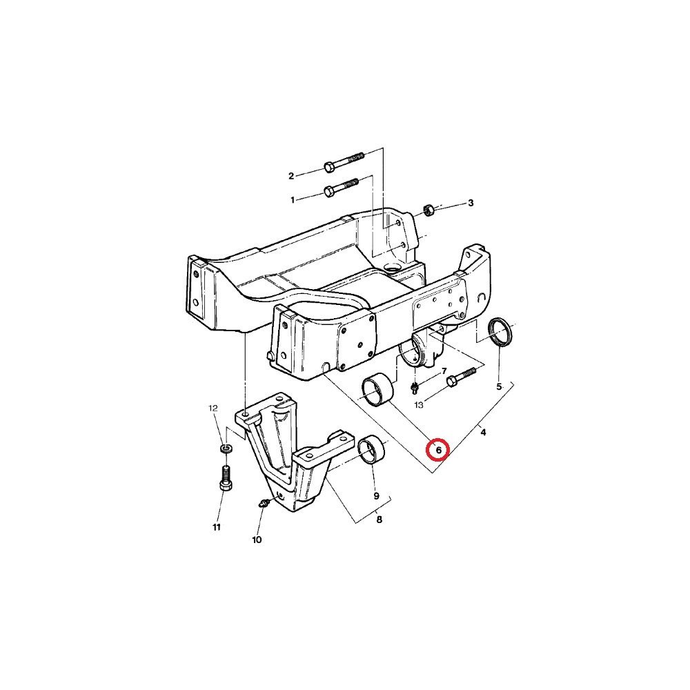 Tulejka wieszaka osi przedniej tylna Massey Ferguson 3713930M1