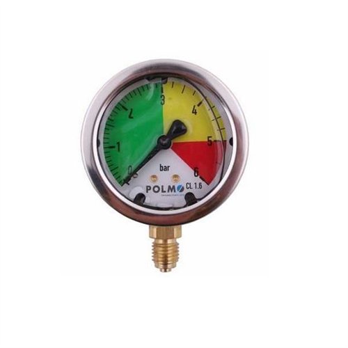 Manometr glicerynowy M63 0-6 bar gwint M12x1.5 dolne przyłącze, obudowa kwasoodporna. Opryskiwacz POLMO MGO63KM12D6P