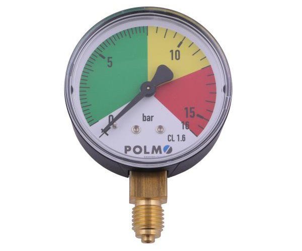 Manometr suchy M63 0-16 bar gwint M12x1.5 dolne przyłącze. Opryskiwacz POLMO