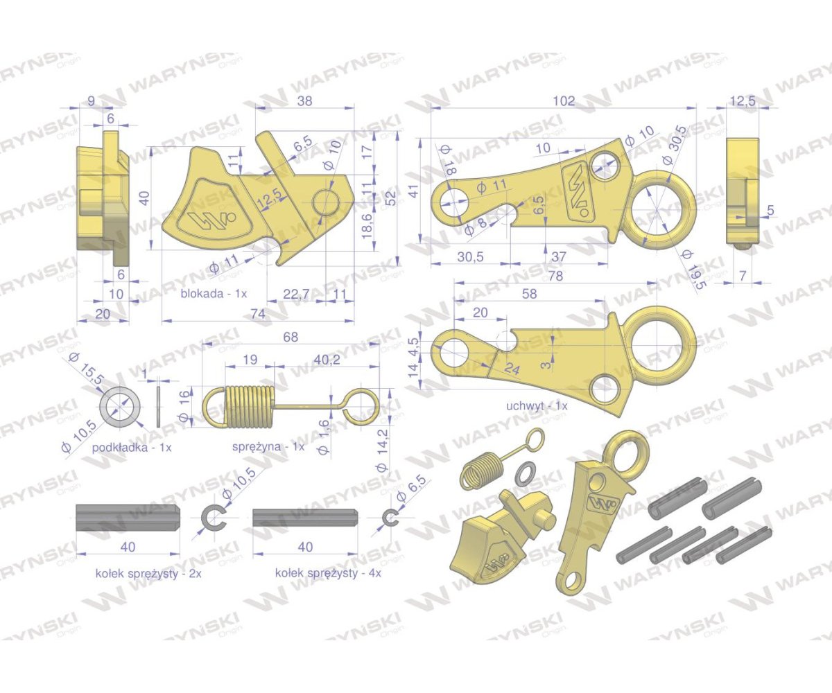 Zestaw naprawczy do haków Cat-3HD WARYŃSKI