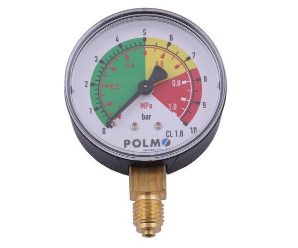 Manometr suchy M63 0-10 bar (1Mpa) gwint M12x1.5 dolne przyłącze. Opryskiwacz POLMO