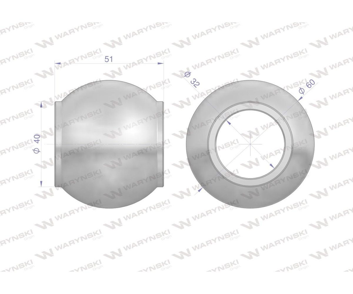 Kula łącznika górnego hartowana kat. 3 60X32X51 Waryński