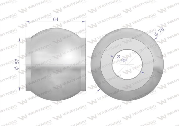 Kula łącznika górnego hartowana kat. 3-4 78X32X64 Waryński