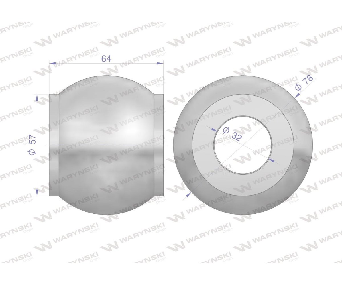 Kula łącznika górnego hartowana kat. 3-4 78X32X64 Waryński