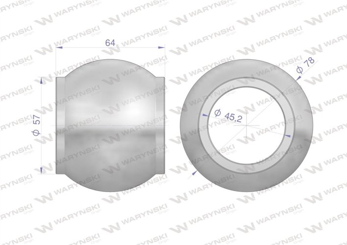 Kula łącznika górnego hartowana kat. 4 78X45X64 Waryński