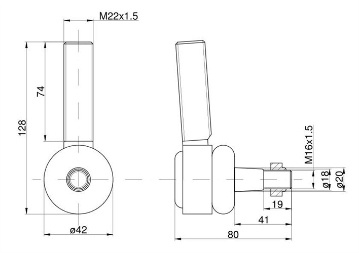 Przegub drążka wspomagania układu kierowniczego ( wspomagania) MF3