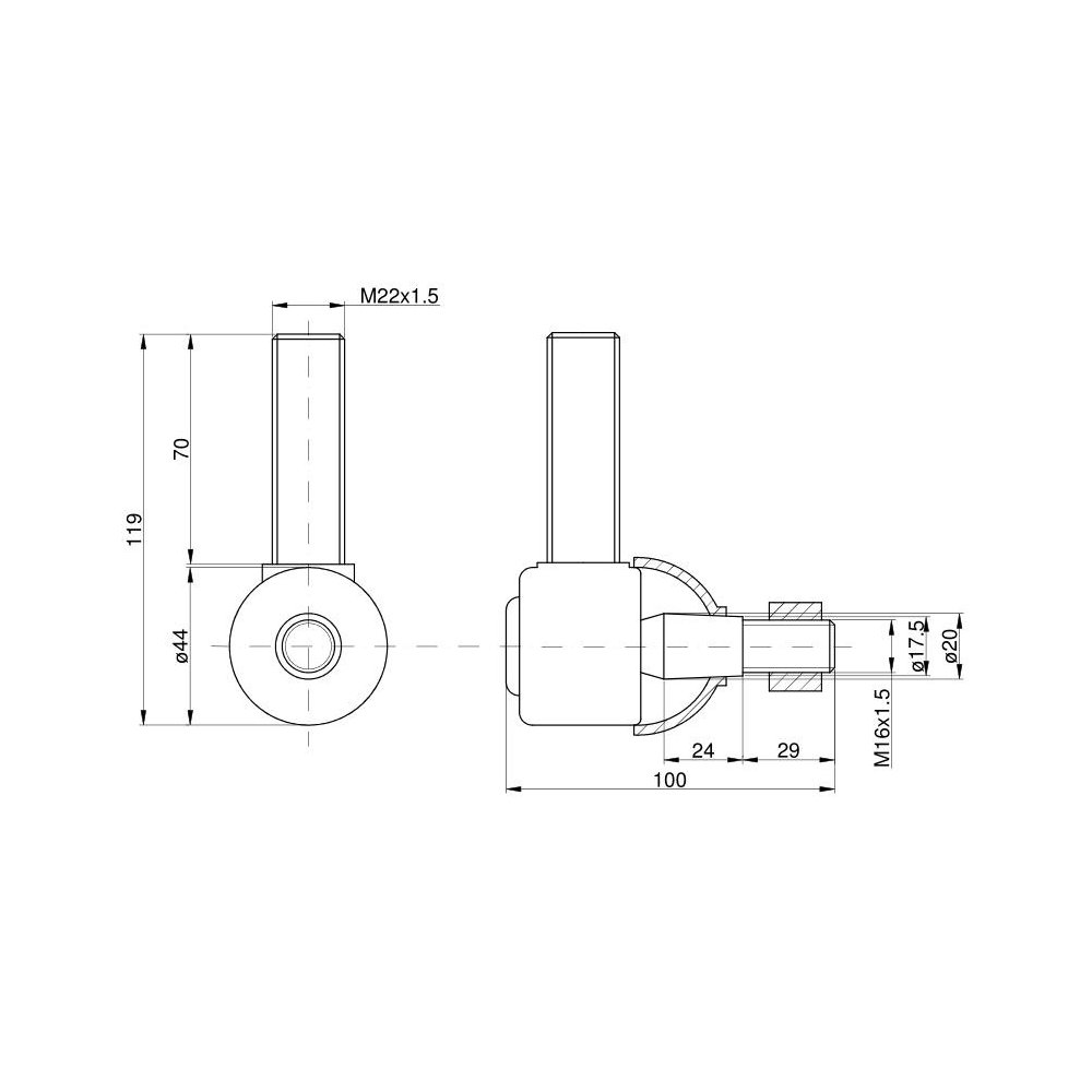 Przegub drążka wspomagania układu kierowniczego ( wspomagania) Zetor