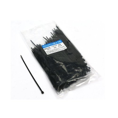 Opaski kablowe 2.5 x 100mm 200 szt w worku czarne odporne na UV