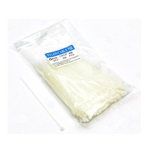 Opaski kablowe 2.5 x 150mm 200 szt w worku jasne odporne na UV