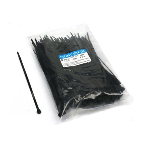Opaski kablowe 3.5 x 150mm 200 szt w worku czarne odporne na UV