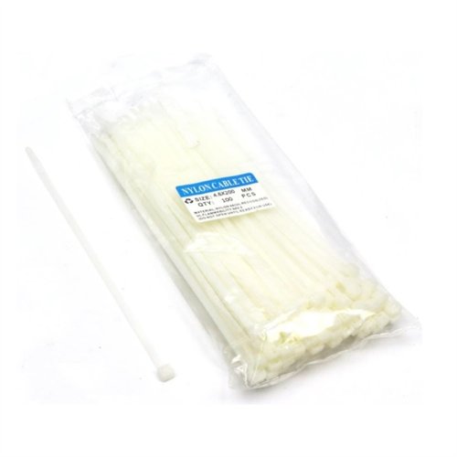 Opaski kablowe 4.6 x 200mm 100 szt w worku jasne odporne na UV