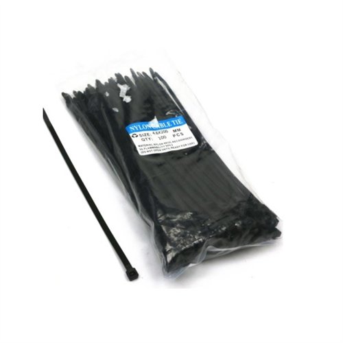 Opaski kablowe 4.6 x 200mm 100 szt w worku czarne odporne na UV