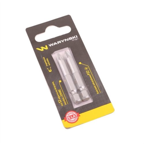 Końcówki wkrętakowe PZ2 50mm Waryński komplet w blistrze dwusztukowym