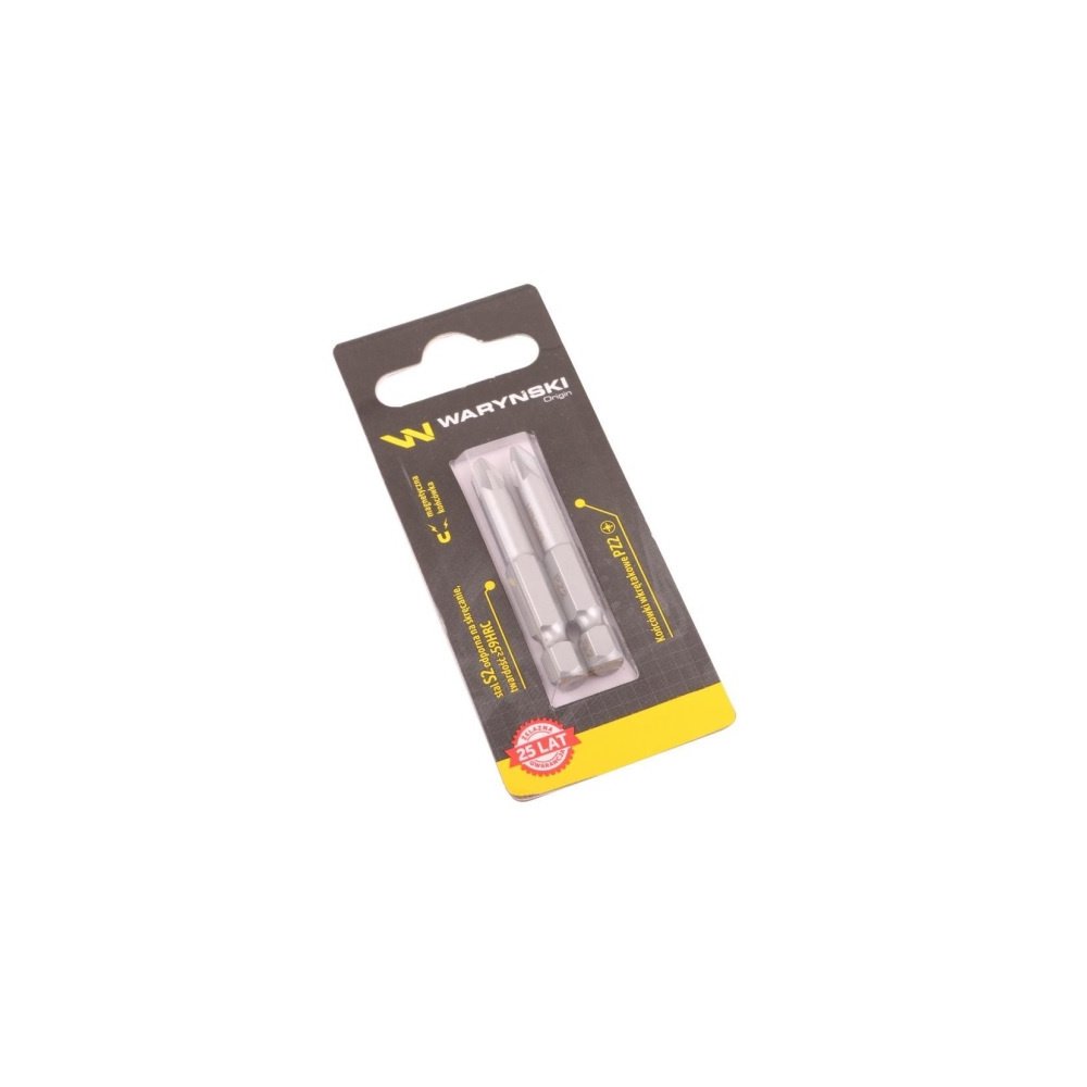 Końcówki wkrętakowe PZ2 50mm Waryński komplet w blistrze dwusztukowym