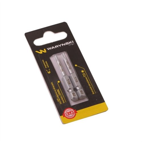 Końcówki wkrętakowe T15 50mm Waryński komplet w blistrze dwusztukowym
