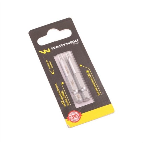 Końcówki wkrętakowe T30 50mm Waryński komplet w blistrze dwusztukowym