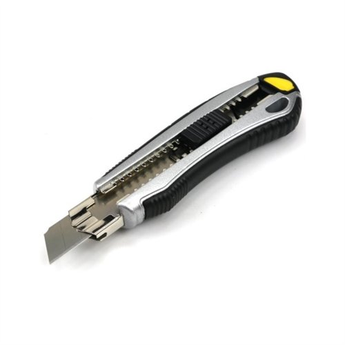 Nożyk łamany 18mm w aluminiowej obudowie z 6 ostrzami zapasowymi Waryński