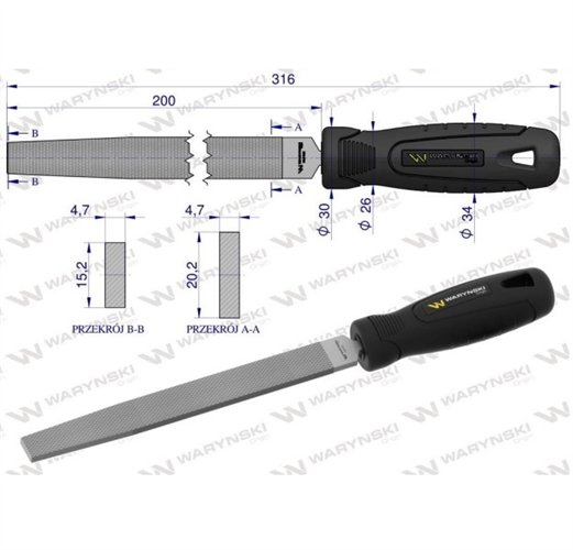 Pilnik płaski 200 mm Waryński